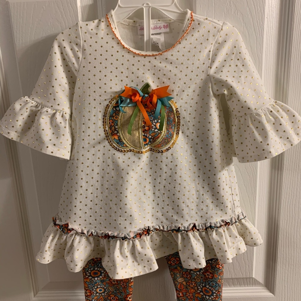 Bonnie Baby 24 month 2 piece pumpkin outfit